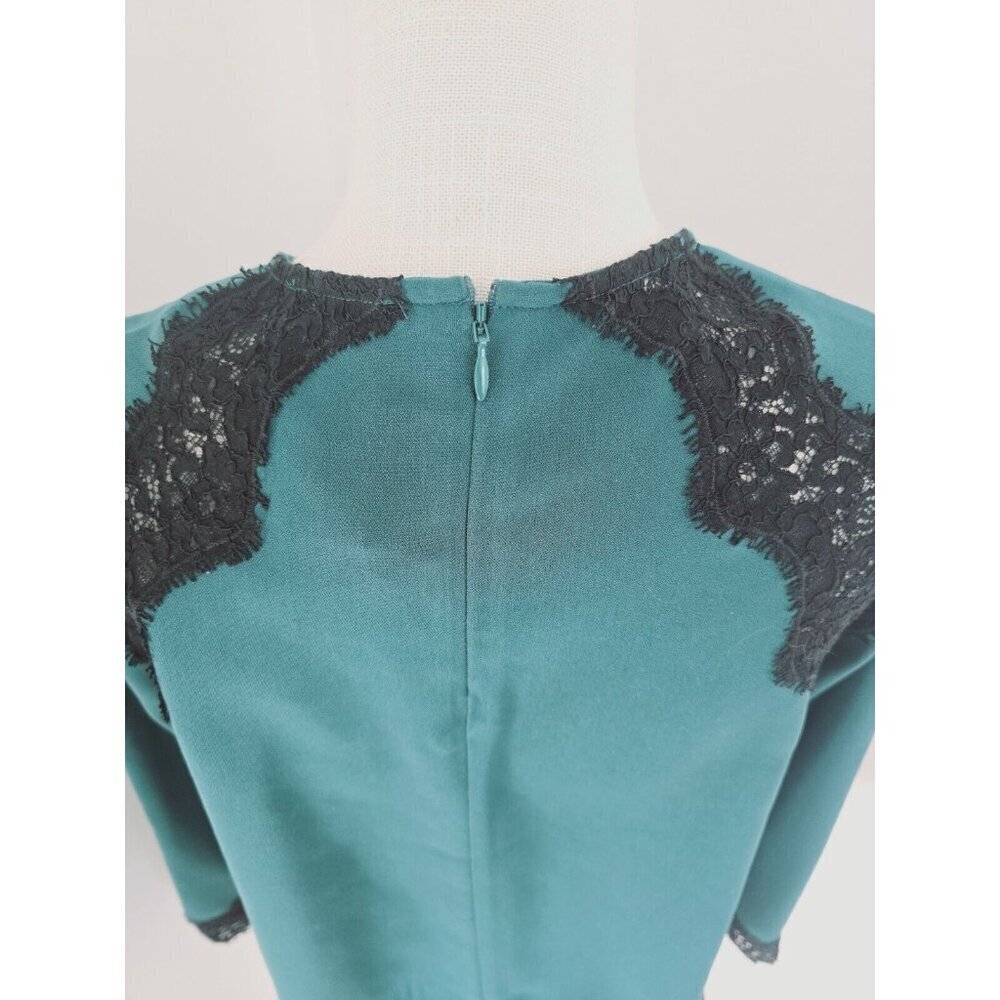 Tuckernuck Juniper Vail Blouse Emerald Green Black Lace Formal Top Shirt XS - Picture 8 of 14
